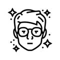 geek chic tech enthusiast line icon vector illustration Royalty Free Stock Photo