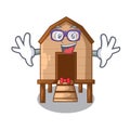 Geek chiken coop isolated on a mascot