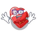 Geek choclate heart box in shape mascot