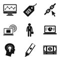 Geek community icons set, simple style Royalty Free Stock Photo