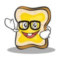 Geek face bread character cartoon