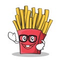 Geek face french fries cartoon character