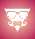 Geek face. Hipster style set bowtie, glasses and mustaches. vector abstract illustration background. Mens look