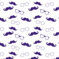 Geek face. Hipster style set bowtie, glasses and mustaches. vector abstract illustration background. Mens look