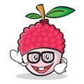 Geek face lychee cartoon character style