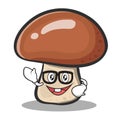 Geek face mushroom character cartoon