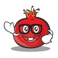 Geek face pomegranate cartoon character style