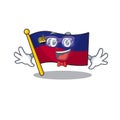 Geek flag liechtenstein hoisted above cartoon pole