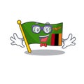 Geek flag zambia shape with the cartoon