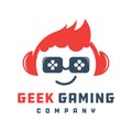 Geek Gaming Logo design vector