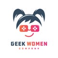 Geek Gaming Logo design vector