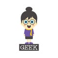 Geek girl cartoon