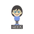 Geek girl cartoon