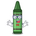 Geek green crayon isolated in the cartoon