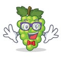 Geek green grapes character cartoon