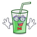 Geek green smoothie character cartoon