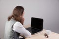 Geek guy is learning new technologies, programming, and computer modeling. Royalty Free Stock Photo