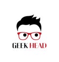 Geek head logo template Royalty Free Stock Photo