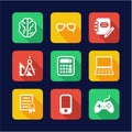 Geek Icons Flat Design