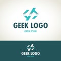 Geek logo. Programmers icon