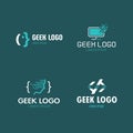 Geek logo. Programmers icon