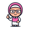 Cute hijab girl design illustration
