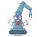 Geek mechatronic robotic arm in mascot shape Royalty Free Stock Photo