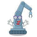 Geek mechatronic robotic arm in mascot shape