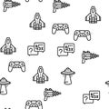 Geek, Nerd And Gamer Vector Seamless Pattern