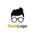 Geek or nerd logo icon - vector