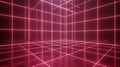 A geek outline aesthetic texture design featuring a futuristic retro mesh dimension pattern. The setting is a neon
