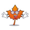 Geek red maple leaf character cartoon