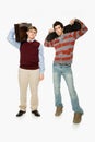 Geek and skater Royalty Free Stock Photo