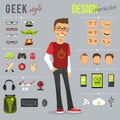 Geek Style Set vector design illustration Royalty Free Stock Photo