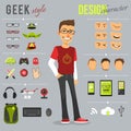 Geek Style Set vector design illustration