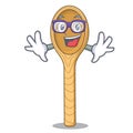 Geek wooden spoon character cartoon Royalty Free Stock Photo