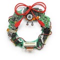 Geeky christmas wreath made by old computer parts