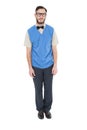 Geeky hipster wearing sweater vest Royalty Free Stock Photo