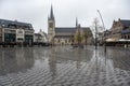 Geel, Flanders, Belgium - Buildings in the rain at the old market square