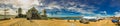 Geelong, Australia - September 8, 2018: Cunningham Pier and car parking on a beautiful sunny day, panoramic view