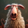 Geep - A Playful And Lively Sheep With Enormous Face And Horns