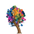 Colorful love and tree stock design vector. Vector illustration