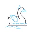 geese line icon, outline symbol, vector illustration, concept sign Royalty Free Stock Photo