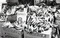 Geest bananas on a market stall, 1976 Royalty Free Stock Photo