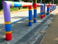 Unique colorful Pedestrian Barriers in the Netherlands Royalty Free Stock Photo