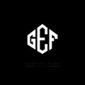 GEF letter logo design with polygon shape. GEF polygon and cube shape logo design. GEF hexagon vector logo template white and Royalty Free Stock Photo