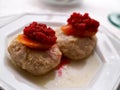 Gefilte Fish with Horseradish traditional Jewish food for Passov Royalty Free Stock Photo