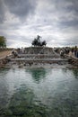 Gefion Fountain in Copenhagen, Denmark under the cloudy sky