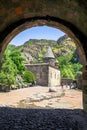 Geghard, a monastery complex, a unique architectural structure in Armenia Royalty Free Stock Photo