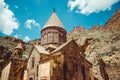 Geghardavank or Geghard monastic complex is Orthodox Christian monastery, Armenia. Armenian architecture. Pilgrimage place. Religi Royalty Free Stock Photo